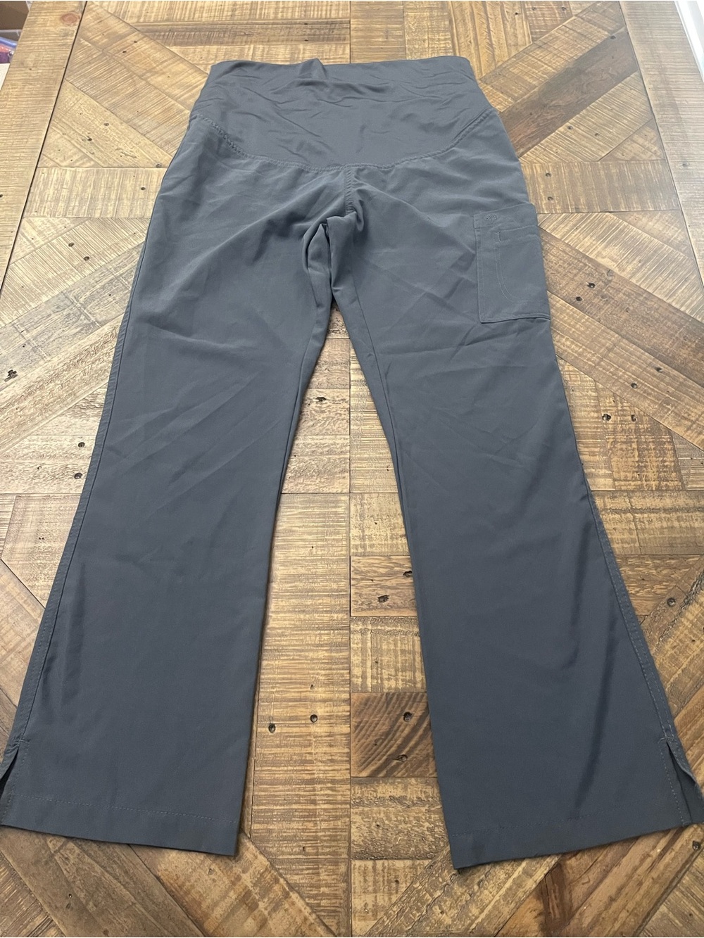 Med Couture +One Maternity Yoga Scrub Pants - Charcoal Grey